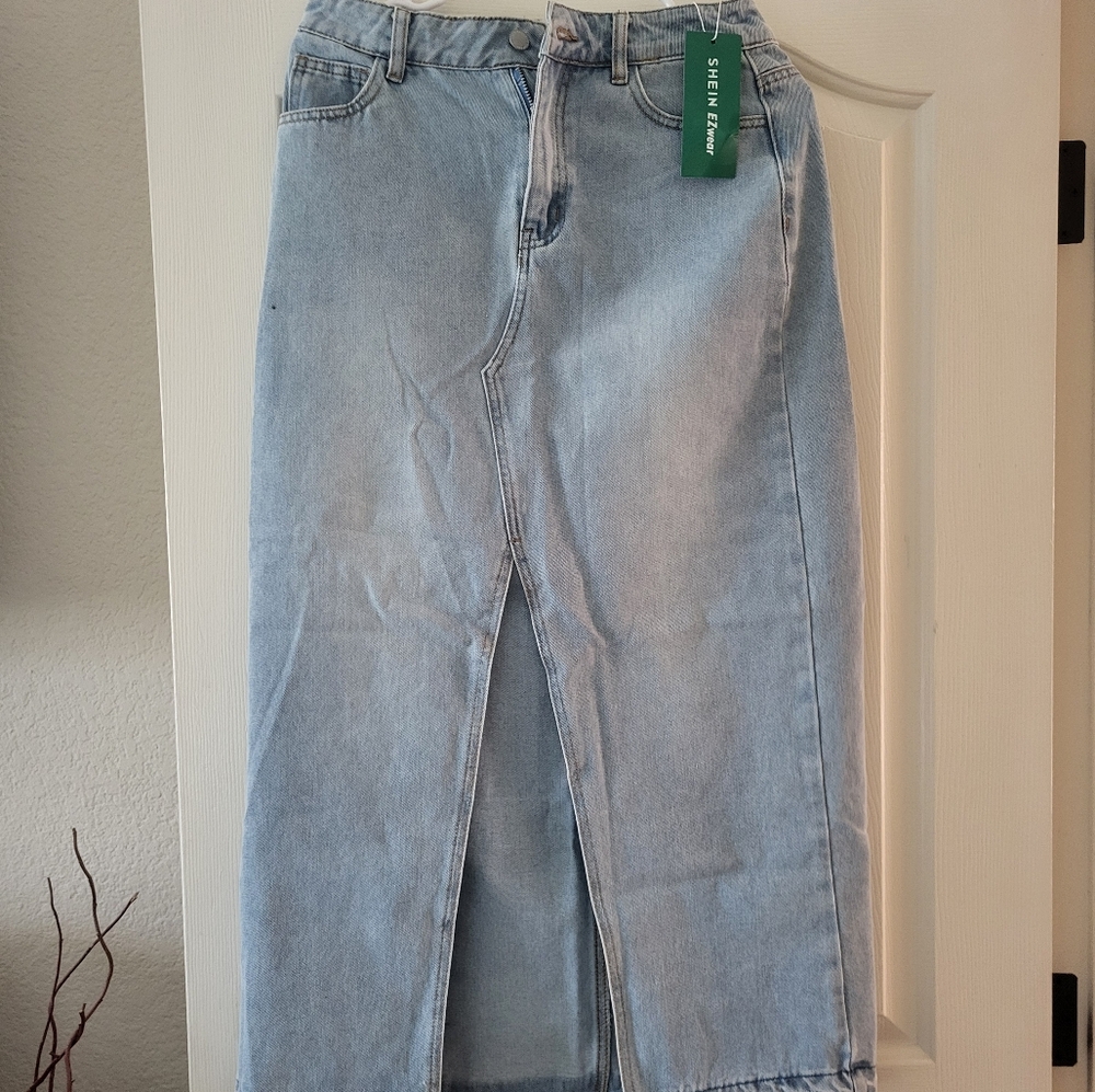 Shein long denim skirt